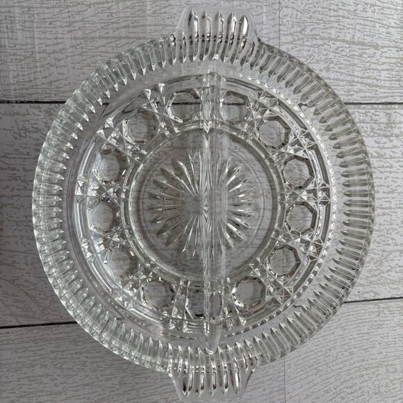 Vintage Federal Glass Windsor Button and Cane Relish Dish - Picture 5 of 7